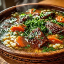 Hearty Slow Cooker Beef & Barley Soup