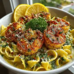 Garlic Butter Shrimp with Creamy Pasta