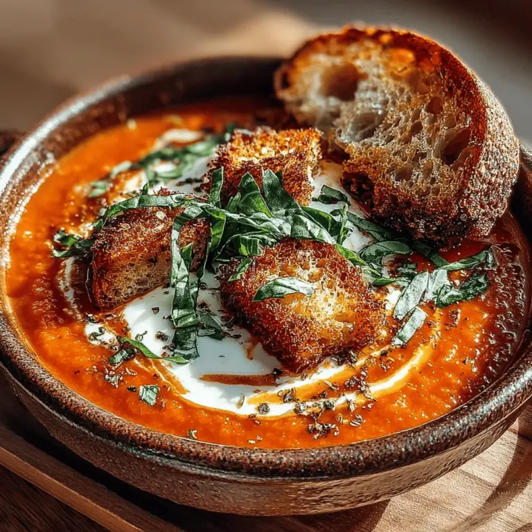 Explore the delightful world of quick and flavorful cooking with our 30-Minute Creamy Tomato Basil Delight. This rich and creamy tomato basil soup is not just a comfort food but also a vibrant blend of fresh ingredients that can elevate any meal. Whether you're a busy professional, a parent seeking easy weeknight meals, or a food enthusiast looking to impress your guests, this recipe is tailored to meet your needs without compromising on taste or quality. In just 30 minutes, you can create a dish that is both satisfying and nourishing, making it the perfect addition to your culinary repertoire.