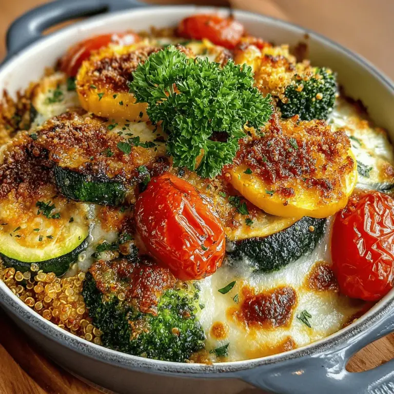 In the realm of nourishing meals, few dishes can rival the wholesome goodness of the Cheesy Vegetable and Quinoa Casserole Delight. This recipe stands out not only for its delectable flavors but also for its ability to bring together an array of vibrant vegetables with the nutty, hearty texture of quinoa. As more people seek to incorporate healthier ingredients into their diets, this casserole presents an enticing option that pleases the palate while delivering essential nutrients. With its rich combination of cheesy goodness and the freshness of vegetables, this dish is sure to become a family favorite.