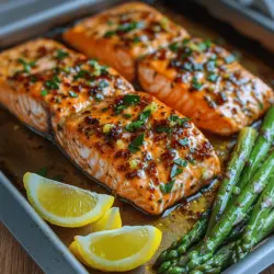 Zesty Lemon Garlic Salmon with Crunchy Asparagus