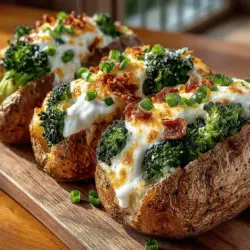 Cheddar and Broccoli Stuffed Baked Potatoes