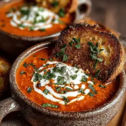 Creamy Tomato Basil Delight Soup with Grilled Cheese