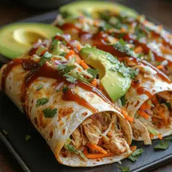 Zesty BBQ Chicken Wraps with Crunchy Slaw