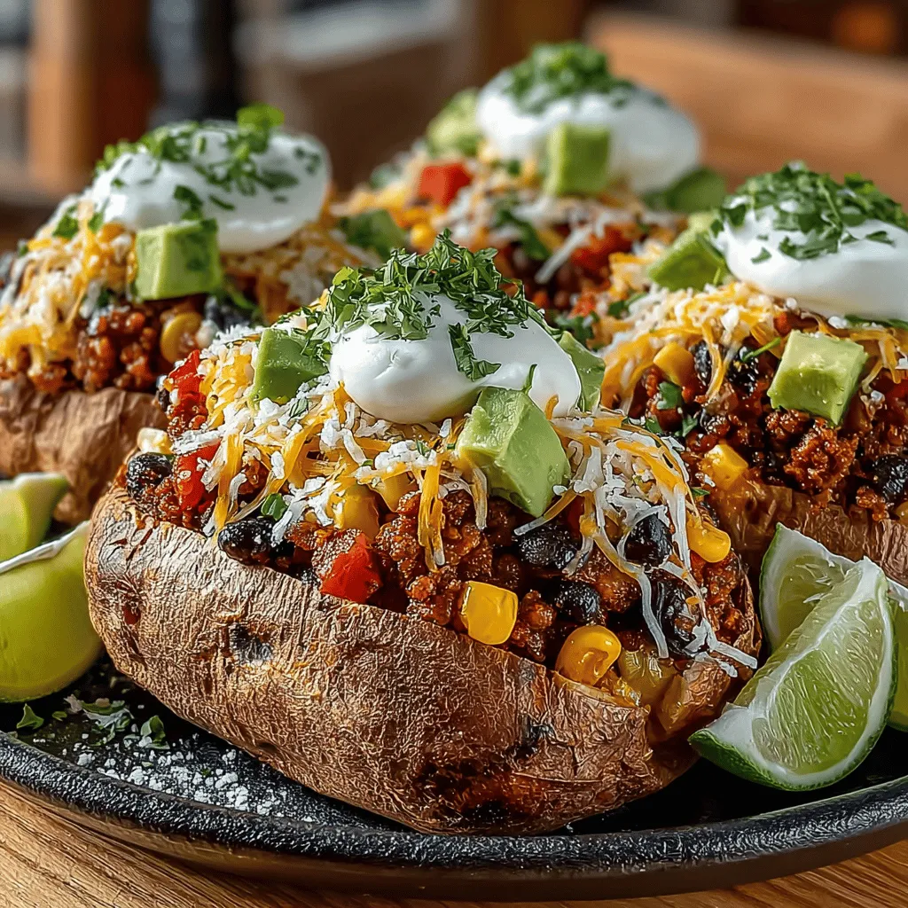 Taco-Stuffed Sweet Potatoes are a delightful fusion dish that brings together the rich and savory flavors of traditional tacos with the nutritious goodness of sweet potatoes. This innovative recipe not only satisfies your cravings for a hearty meal but also offers a healthy alternative to conventional taco offerings. Sweet potatoes, known for their natural sweetness and vibrant color, serve as the perfect vessel for the bold and zesty taco fillings, creating a dish that is both visually appealing and delicious.