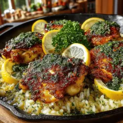 Zesty One-Pan Lemon Garlic Herb Chicken and Rice