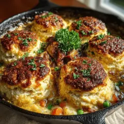 Cozy Comfort: Homestyle Chicken Pot Pie with Fluffy Biscuits